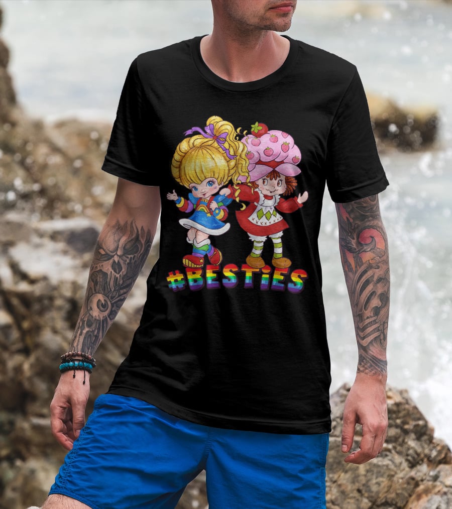BESTIES Rainbow Brite Strawberry Shortcake T-Shirt