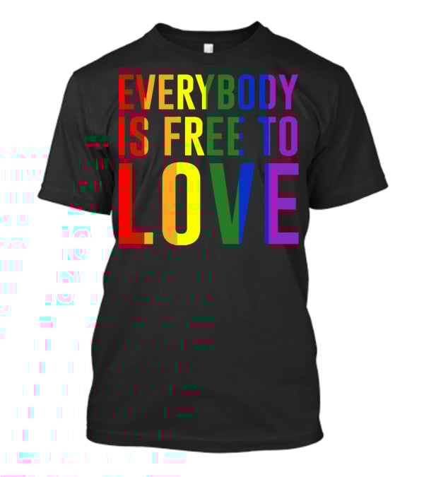 Everybody Is Free To Love Rainbow Colors Pride Message T-Shirt