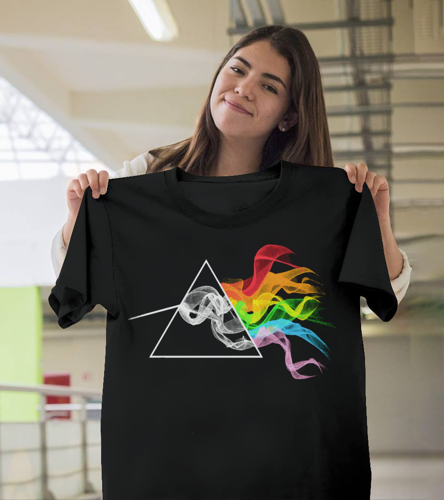 SMOKING DARK SIDE OF THE MOON PRISM RAINBOW SMOKE T-Shirt