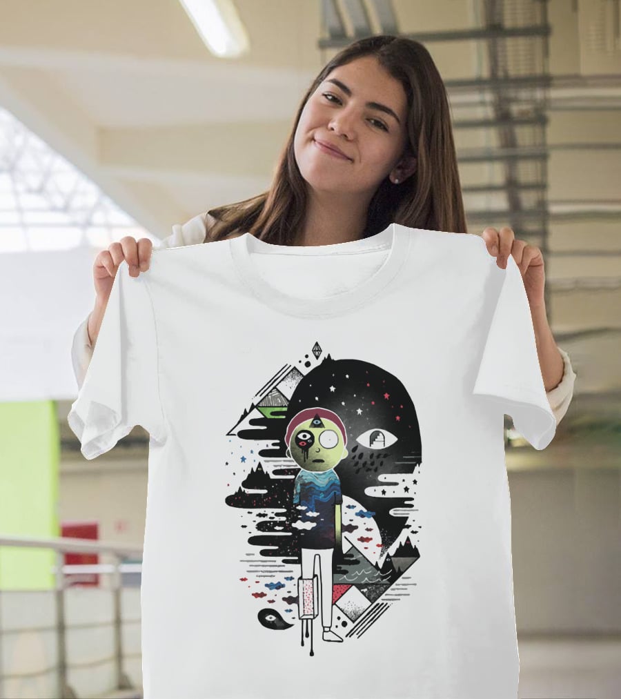 Inner Dimensional Morty Surreal Cosmic Exploration With Third Eye And Galaxy Elements T-Shirt