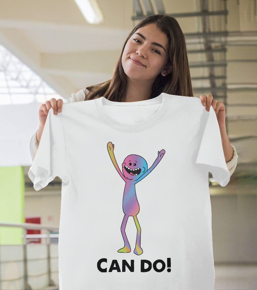 Mr Meeseeks Can Do Rainbow Pose Enthusiastic Character T-Shirt