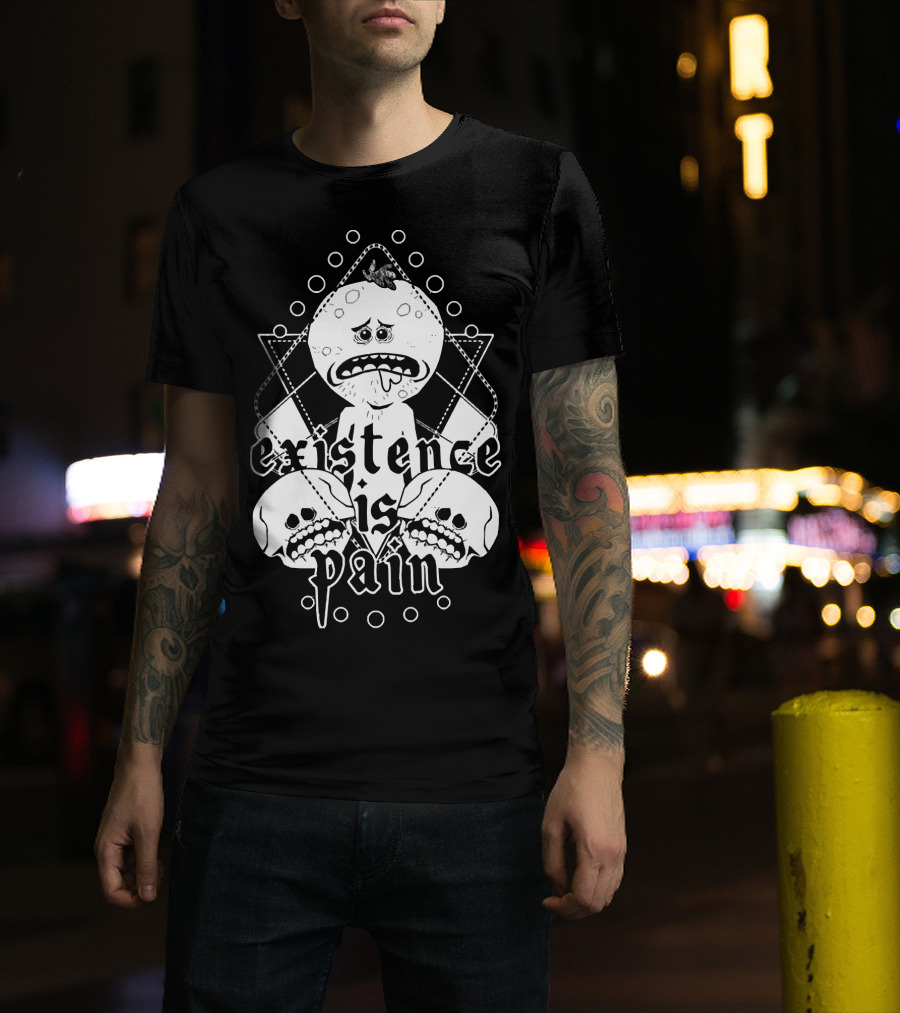 Mr. Meeseeks Existence Is Pain Skulls Geometric T-Shirt