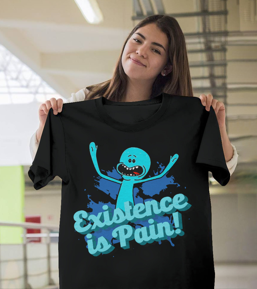 Mr. Meeseeks Existence Is Pain Blue Paint T-Shirt