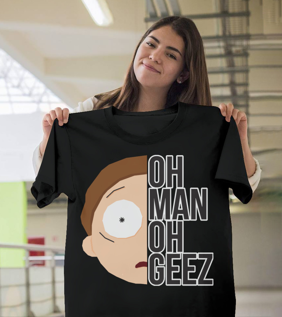 Oh Man Oh Geez Morty Split Face T-Shirt