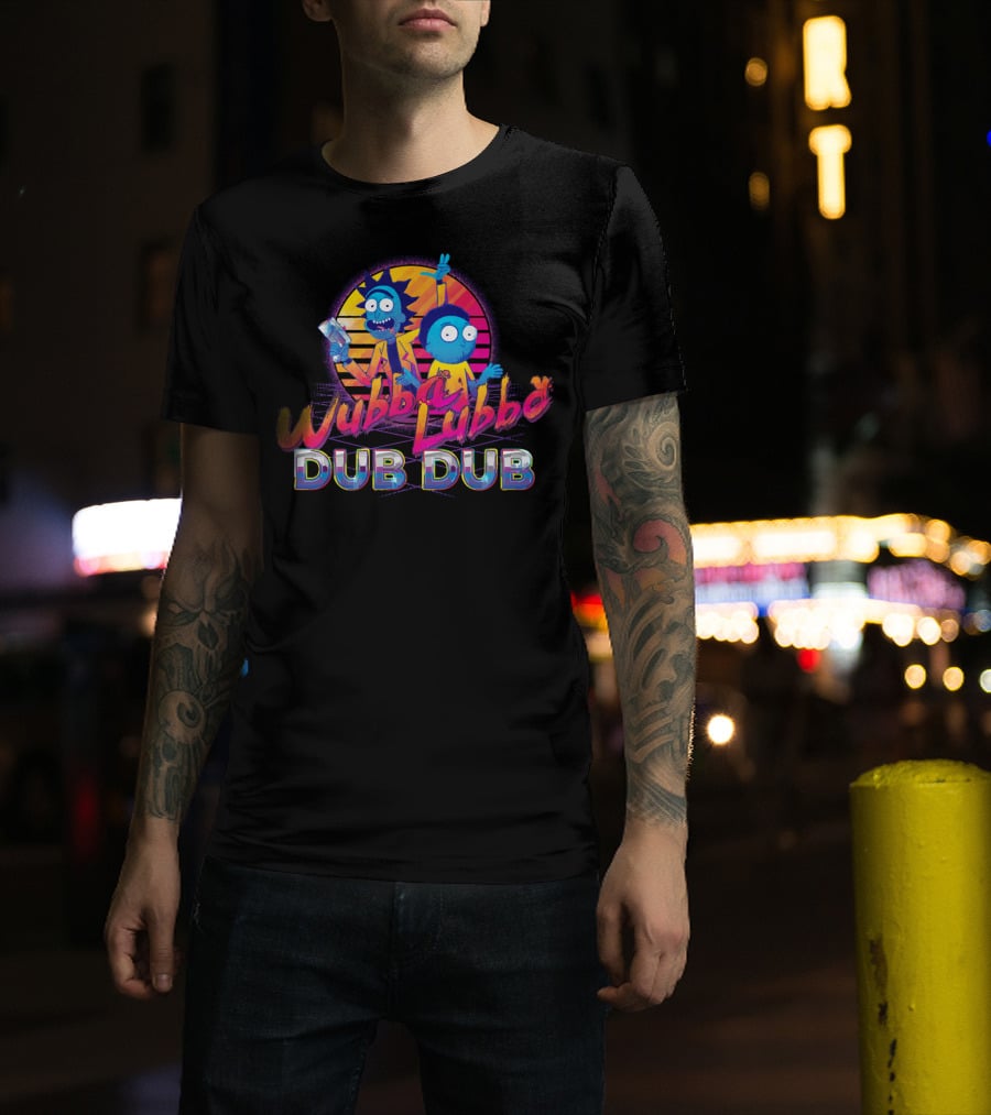 Wubba Lubba Dub Dub Retro Rick And Morty Outrun T-Shirt