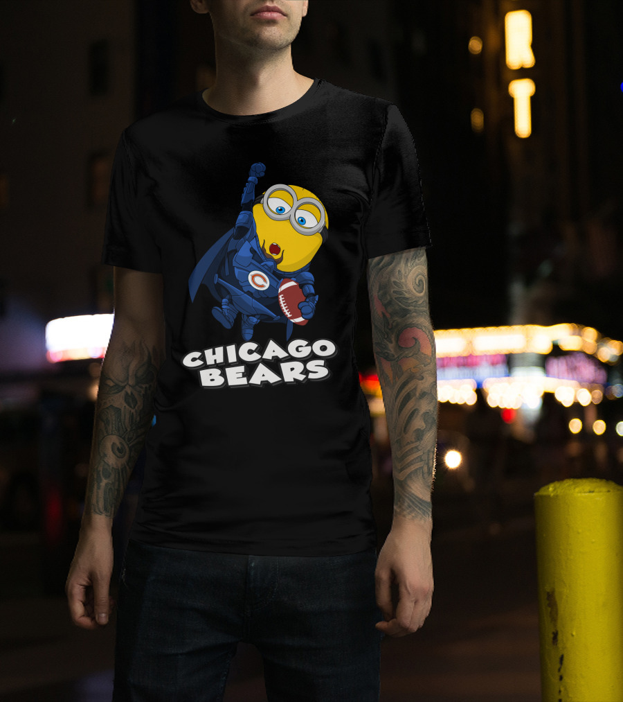 Chicago Bears Minion Football Character With Cape T-Shirt