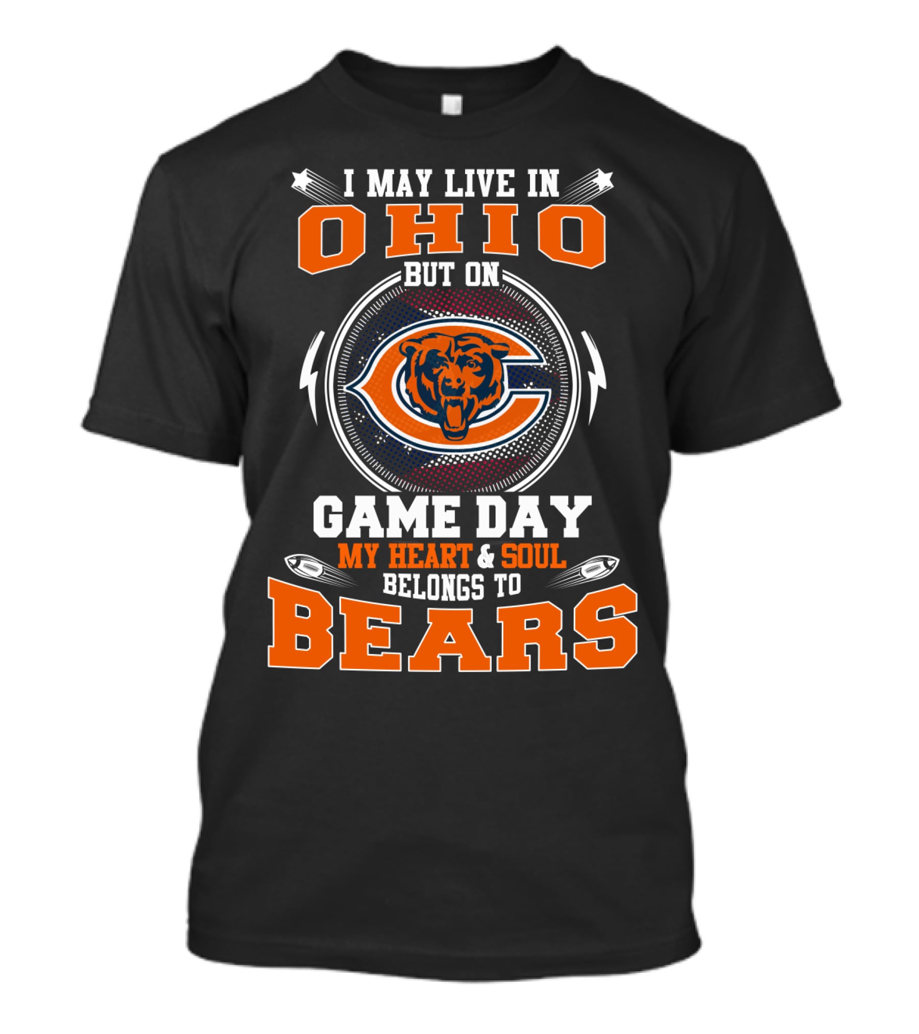 Ohio Resident With Heart And Soul For Game Day Bears T-Shirt