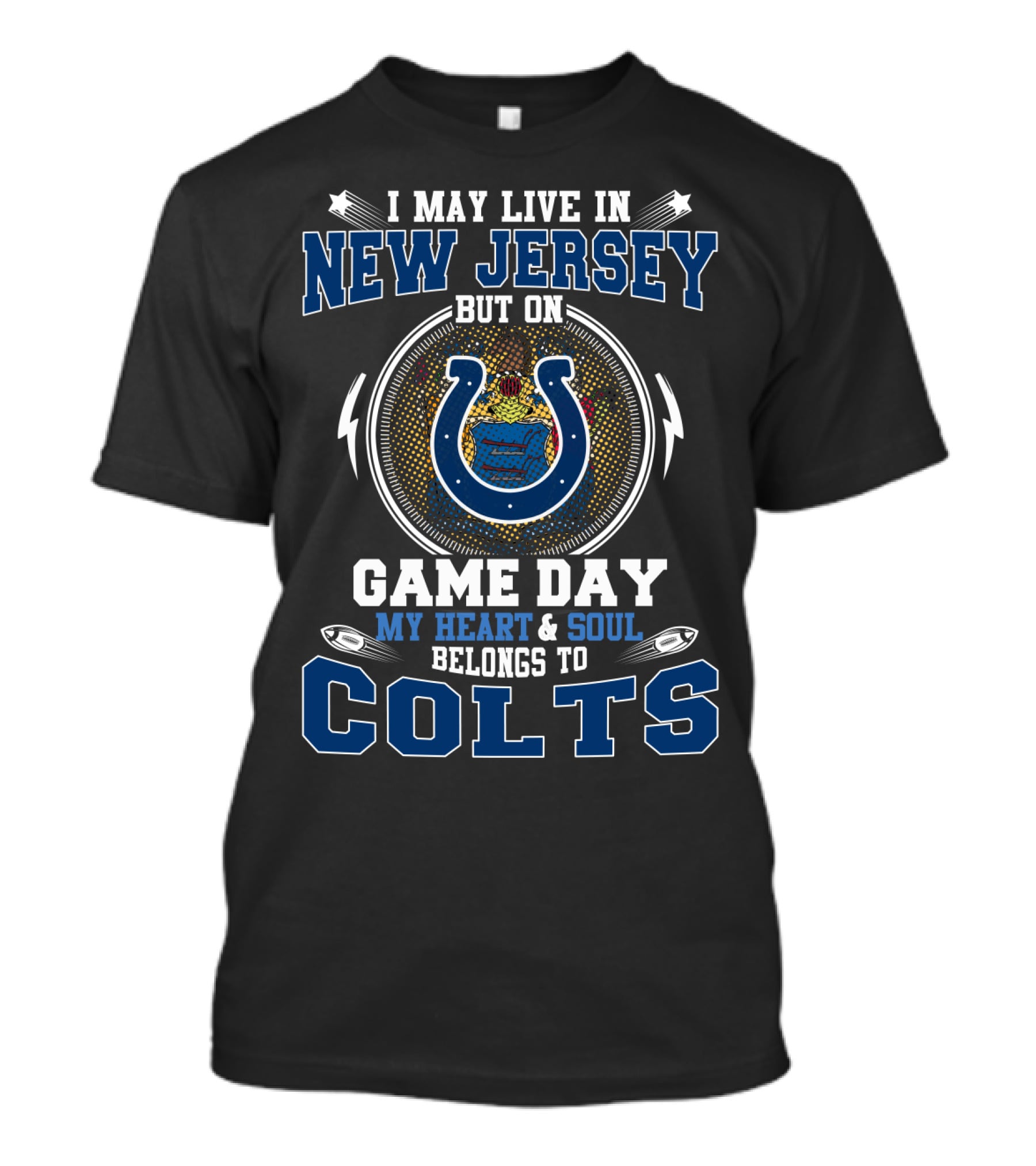 New Jersey Game Day Heart & Soul Belongs To Colts T-Shirt
