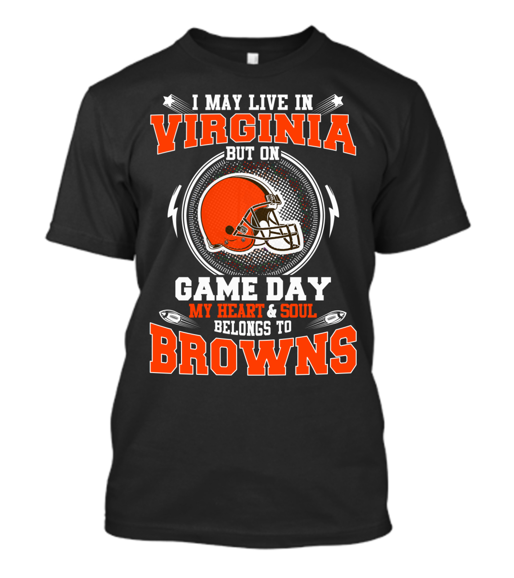 Virginia Fan's Heart And Soul Belongs To Browns On Game Day T-Shirt
