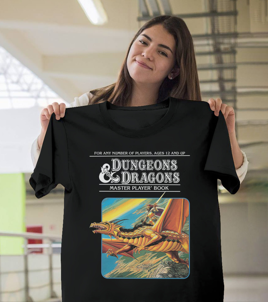 Dungeons And Dragons Master Player Book Vintage Dragon Rider Adventure T-Shirt
