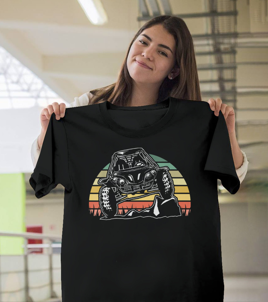 Desert ATV Dune Buggy Adventure Vintage Sunset Scene T-Shirt