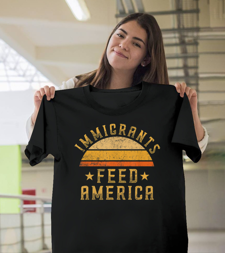 Immigrants Feed America Vintage Sunset Support T-Shirt