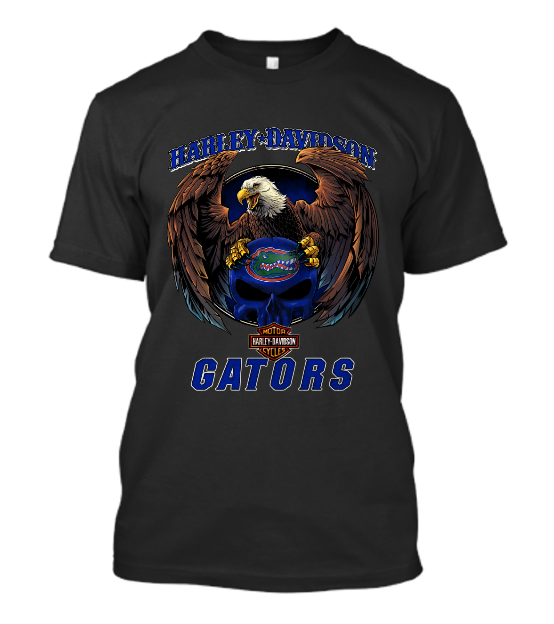 Harley Davidson Florida Gators Eagle And Skull T-Shirt