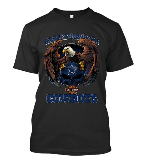 Harley Davidson Motor Cowboys Eagle Skull Dallas T-Shirt