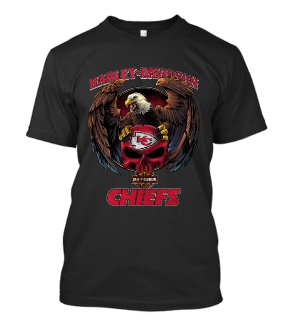 Harley Davidson Motor Cycles Kansas City Chiefs Eagle T-Shirt