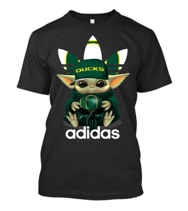 Oregon Ducks Baby Yoda With Green Hat And Oregon T-Shirt