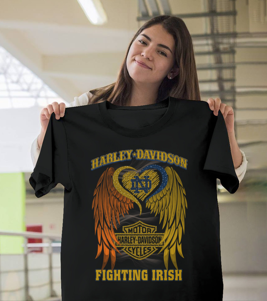 Harley Davidson Notre Dame Fighting Irish Motor Cycles T-Shirt