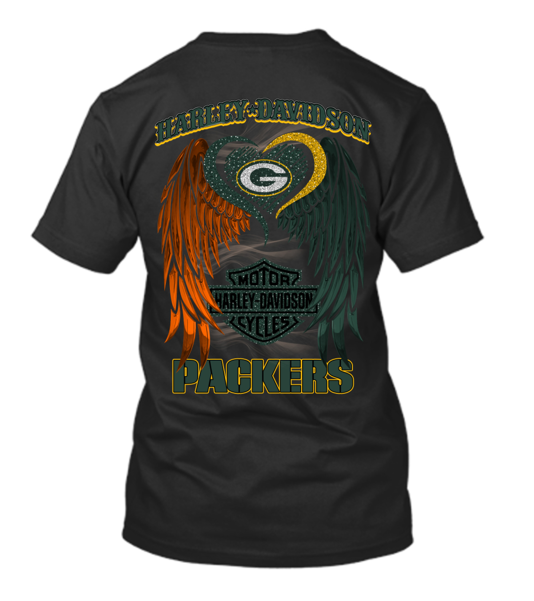 Harley Davidson Packers Motor Cycles Green Bay Nfl Hd2805 T-Shirt