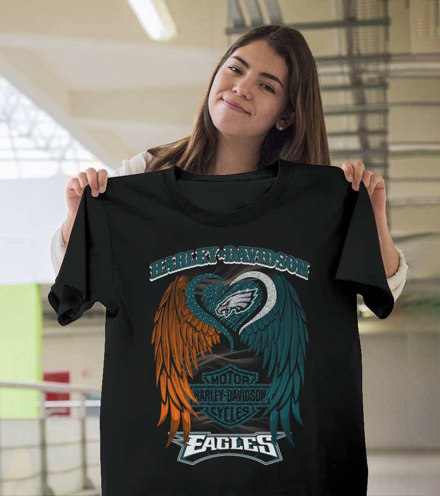 Harley Davidson Philadelphia Eagles Motor Cycles Nfl T-Shirt