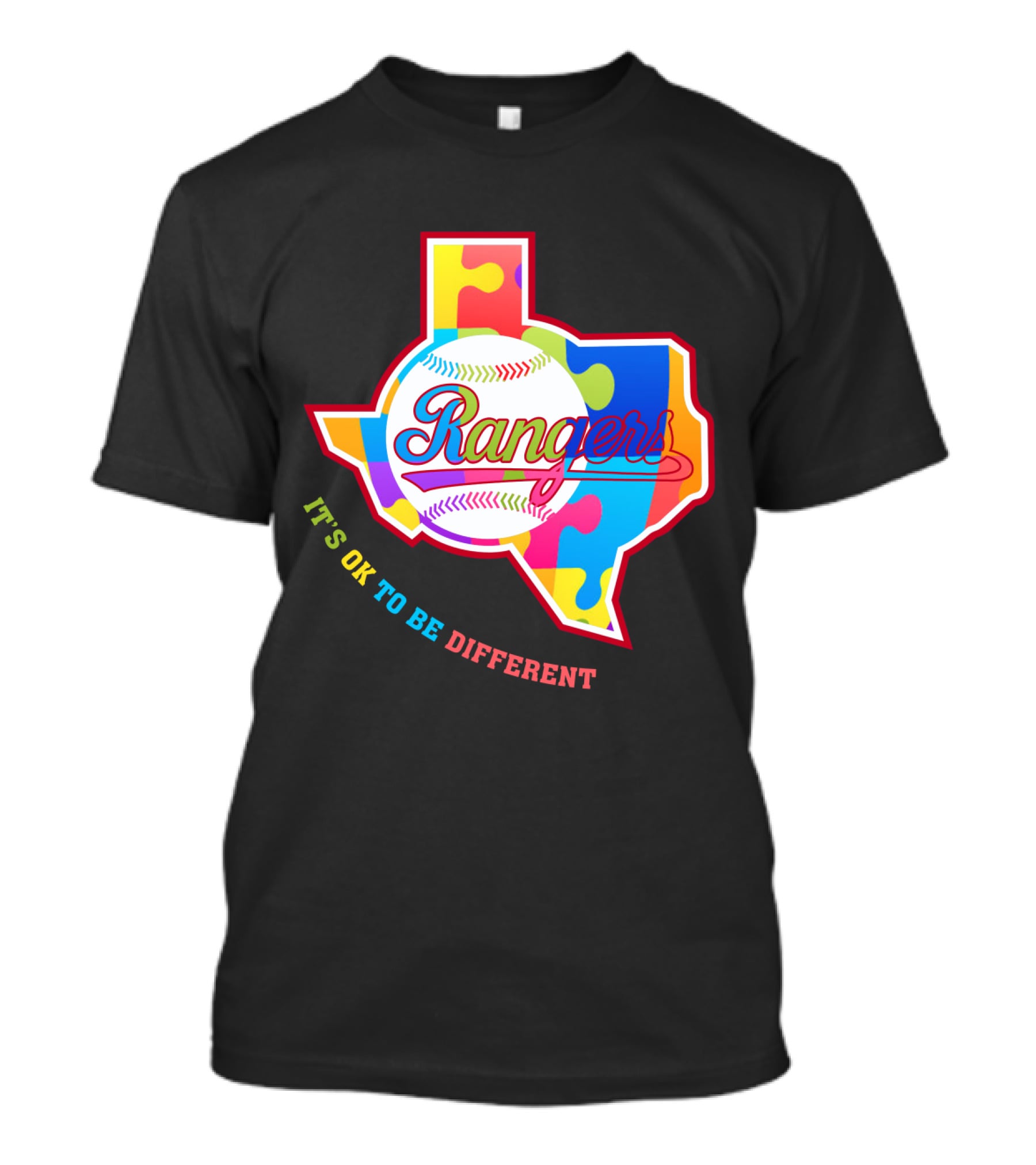 Texas Rangers It’s OK To Be Different Puzzle Baseball Texas T-Shirt