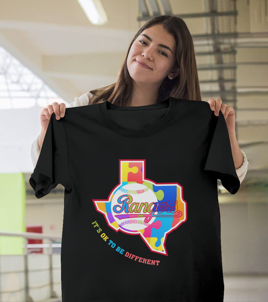 Texas Rangers It’s OK To Be Different Puzzle Baseball Texas T-Shirt