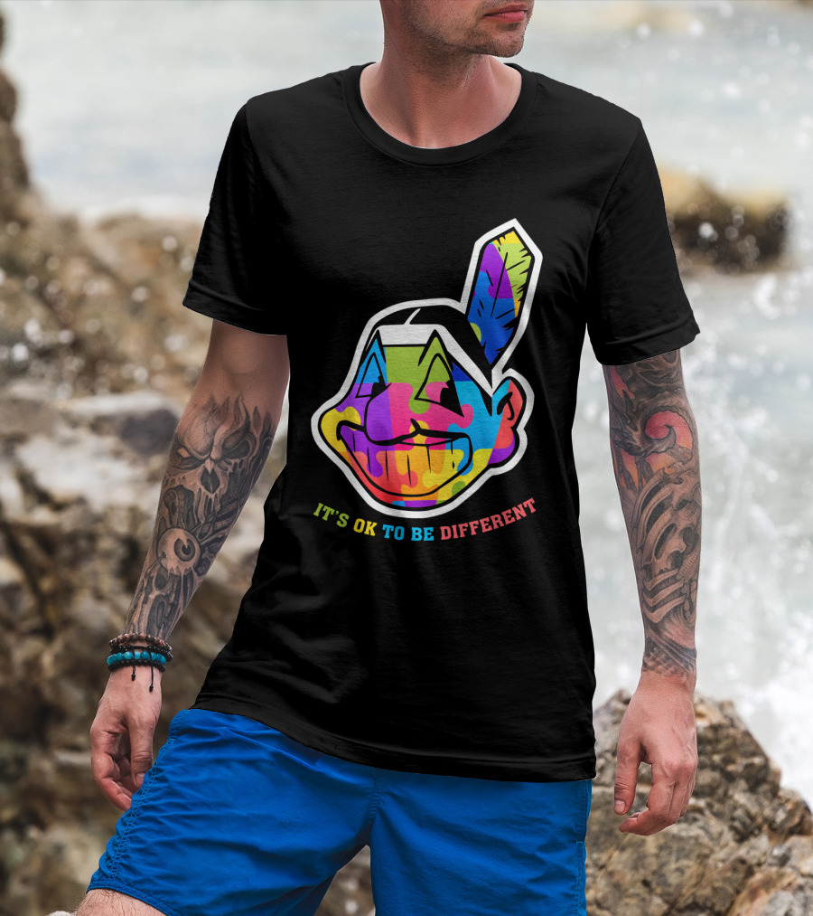 It's OK To Be Different Colorful Cleveland Indians T-Shirt