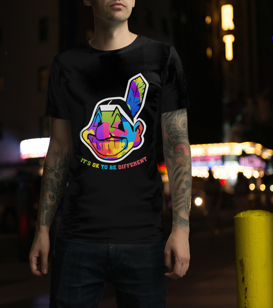 It's OK To Be Different Colorful Cleveland Indians T-Shirt