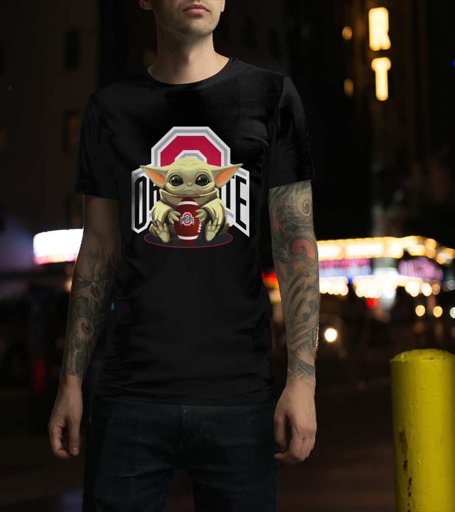 Baby Yoda Ohio State Buckeyes Football Fan T-Shirt