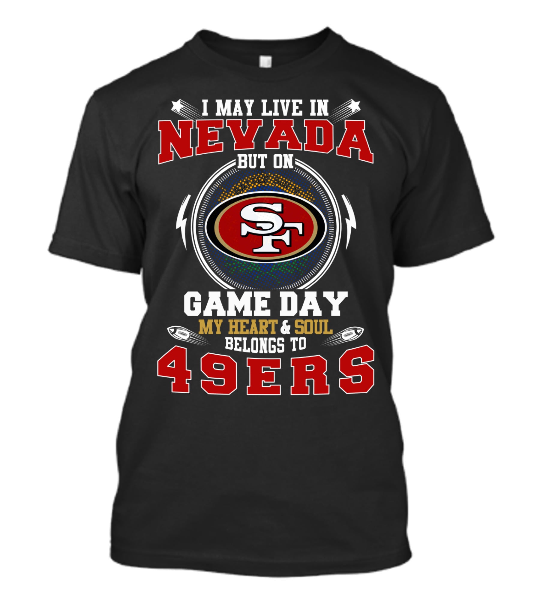 Nevada 49Ers Heart And Soul Game Day T-Shirt