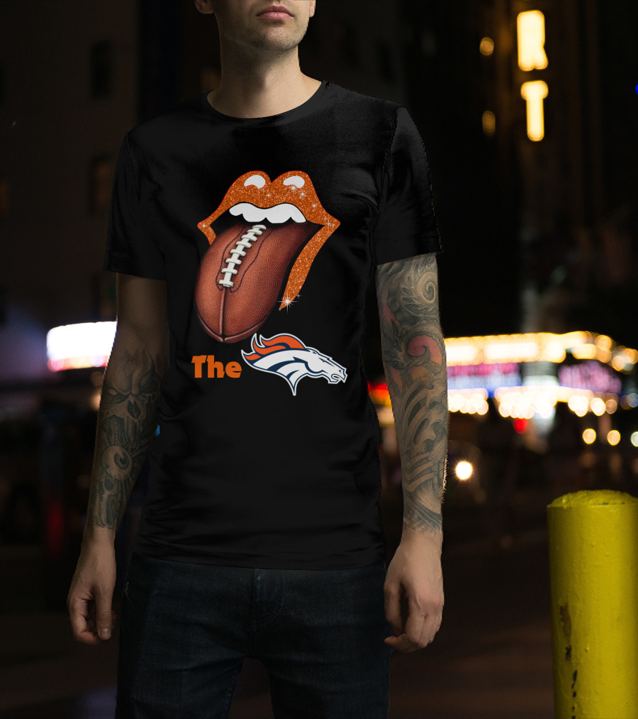 The Broncos Football Tongue Sports Fan T-Shirt