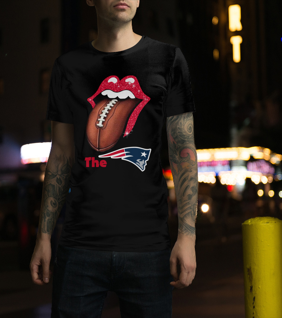The SMILE Patriots Football Lips Fan T-Shirt