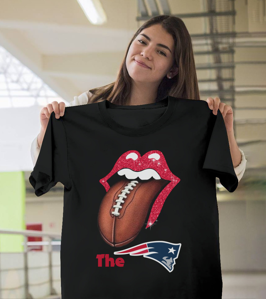 The SMILE Patriots Football Lips Fan T-Shirt