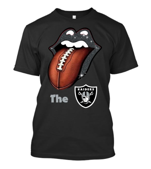 The Raiders Football Smile With Tongue And Shield T-Shirt