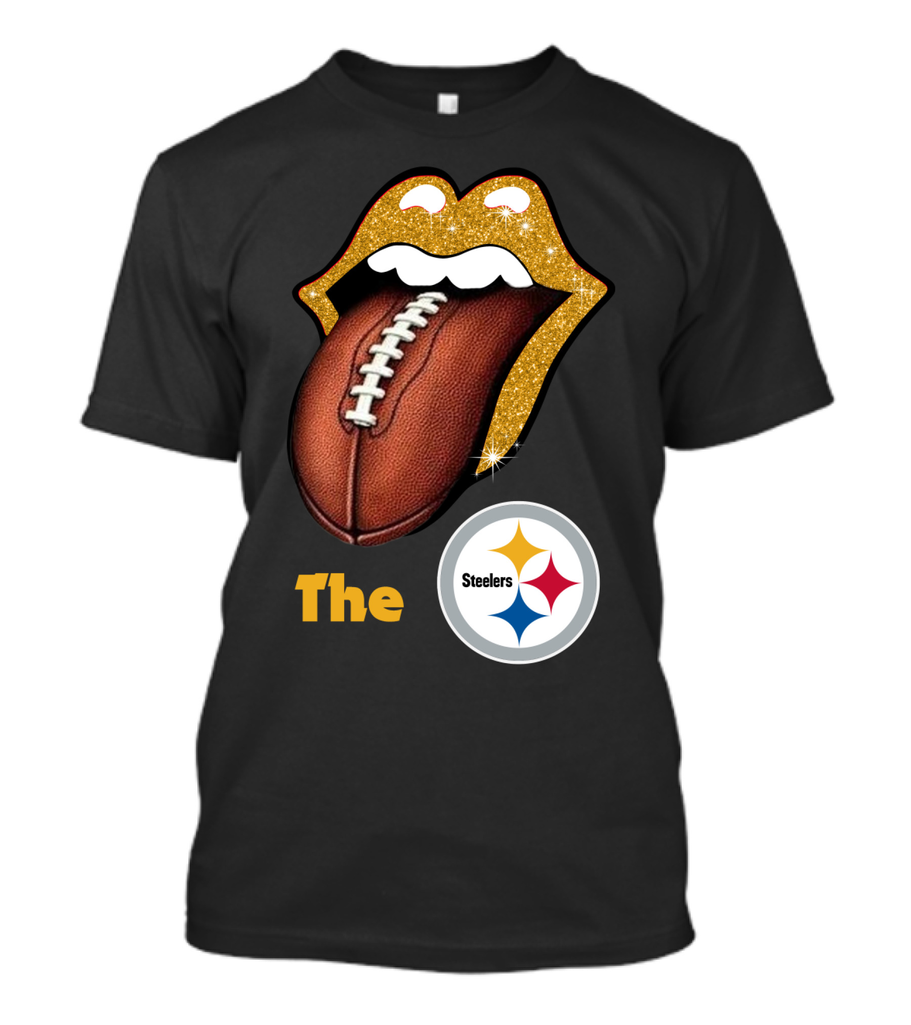 The Steelers Football Glitter Tongue T-Shirt