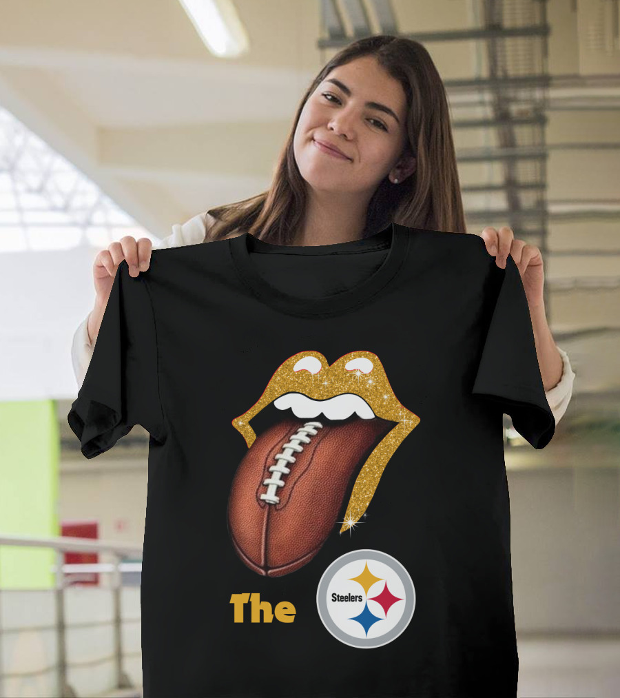 The Steelers Football Glitter Tongue T-Shirt