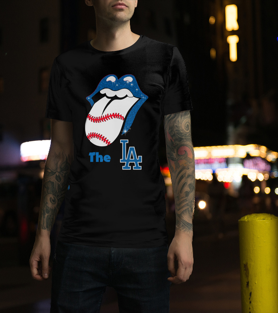 The LA Smile Dodgers Baseball Tongue T-Shirt