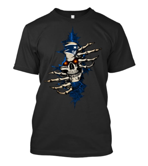 Skull Patriots Skeleton With Star And Stripes Helmet T-Shirt