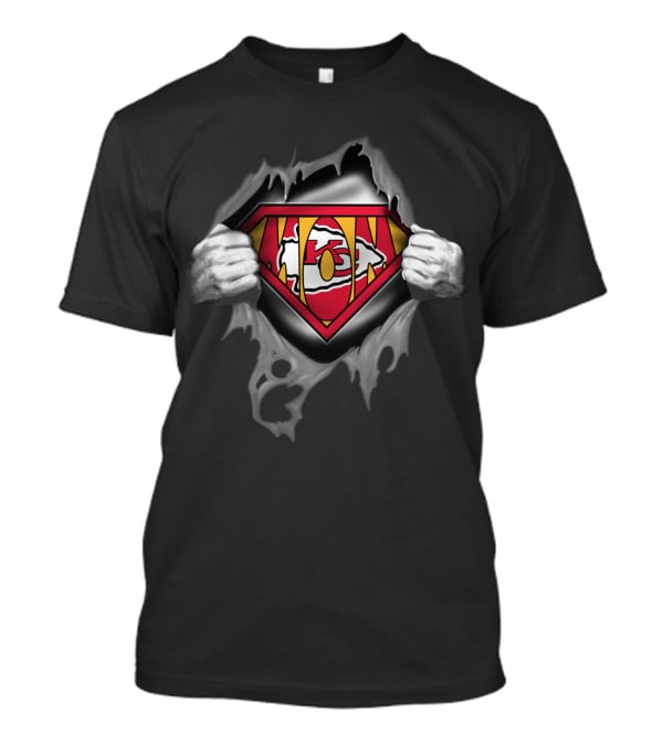 Super Mom Chiefs Logo Torn Chest T-Shirt