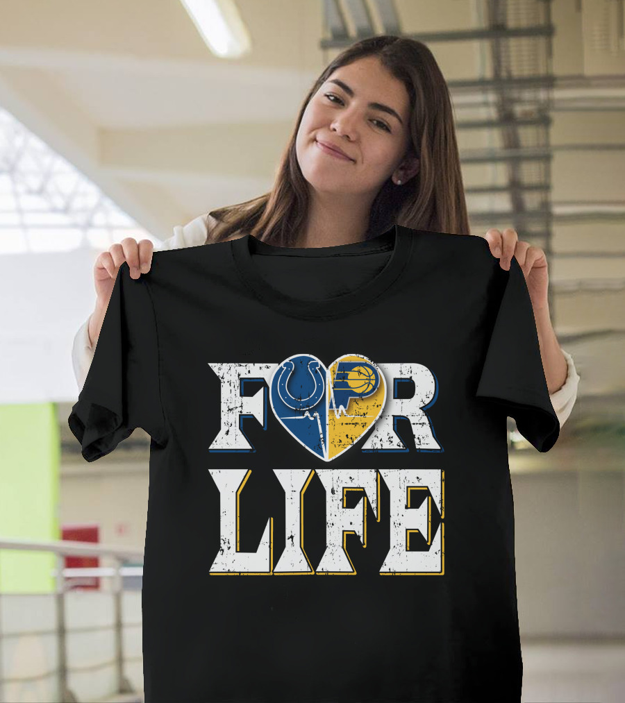 For Life Colts Pacers Heart T-Shirt