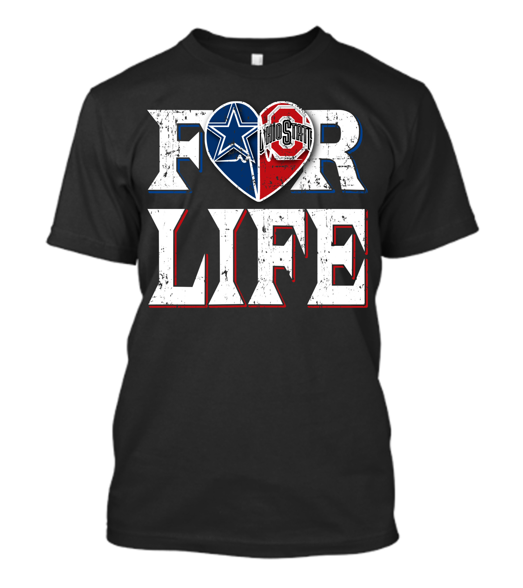 For Life Cowboys Ohio State Buckeyes Heart T-Shirt