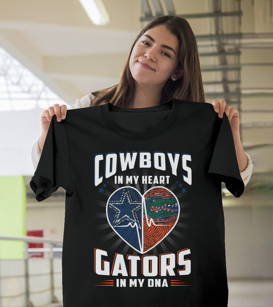 Cowboys IN My Heart Gators IN My Dna T-Shirt