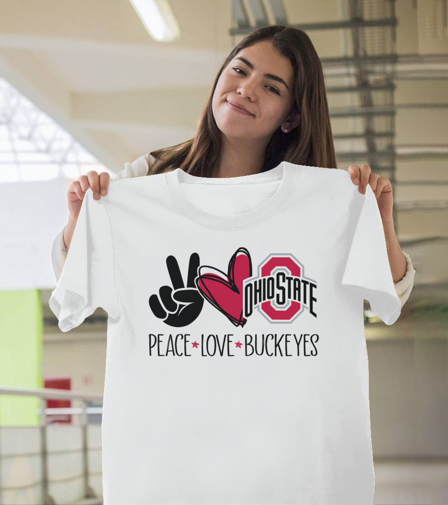 Ohio State Peace Love Buckeyes T-Shirt