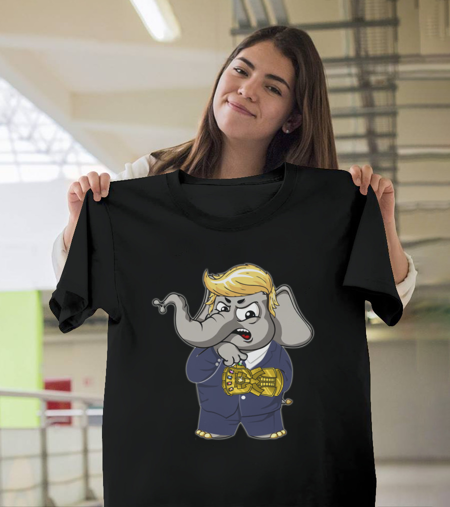 El Elephant Suit Blonde Hair Infinity Gauntlet T-Shirt