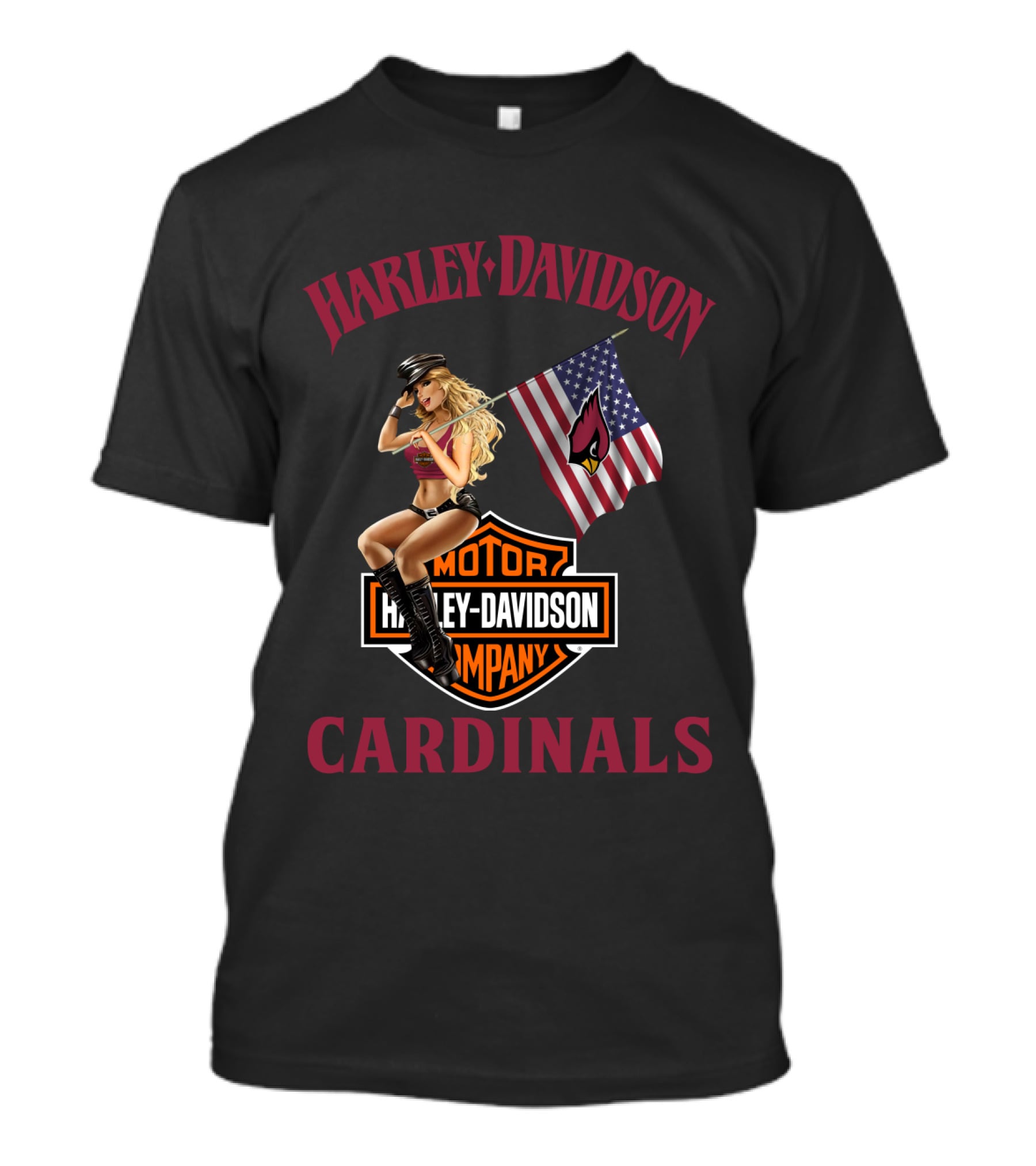 Harley Davidson Motor Company Cardinals Flag Model T-Shirt