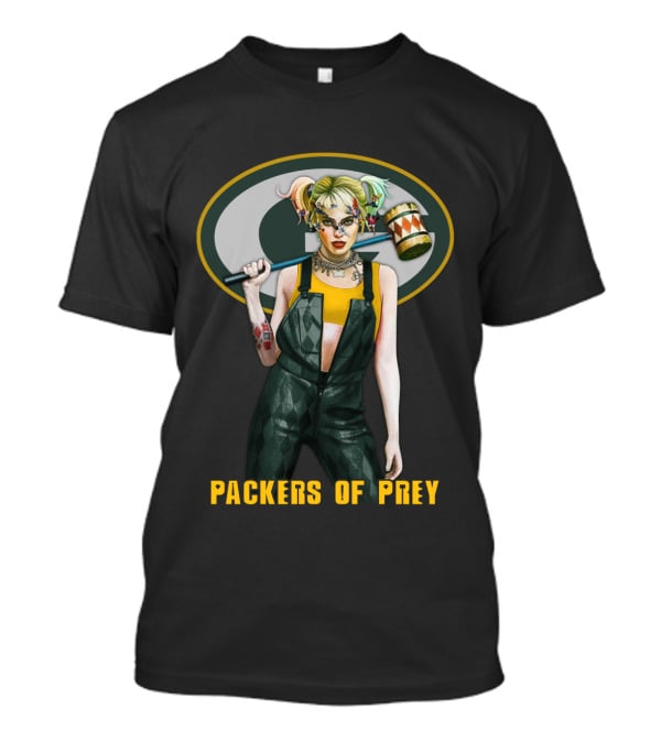 Packers Of Prey Green Bay Football Harley Quinn T-Shirt