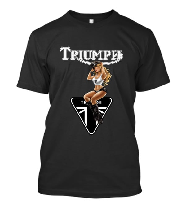 Triumph Dh 20 Logo With Pin-Up Model Motif T-Shirt