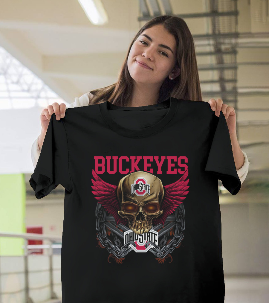 Buckeyes Ohio State Skull Wings Ncaa Osb T-Shirt