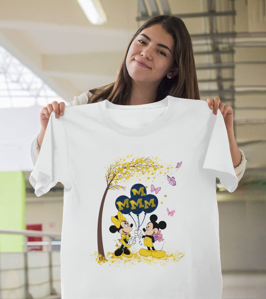 Ncaa Michigan Wolverines Minnie Mickey Balloons T-Shirt