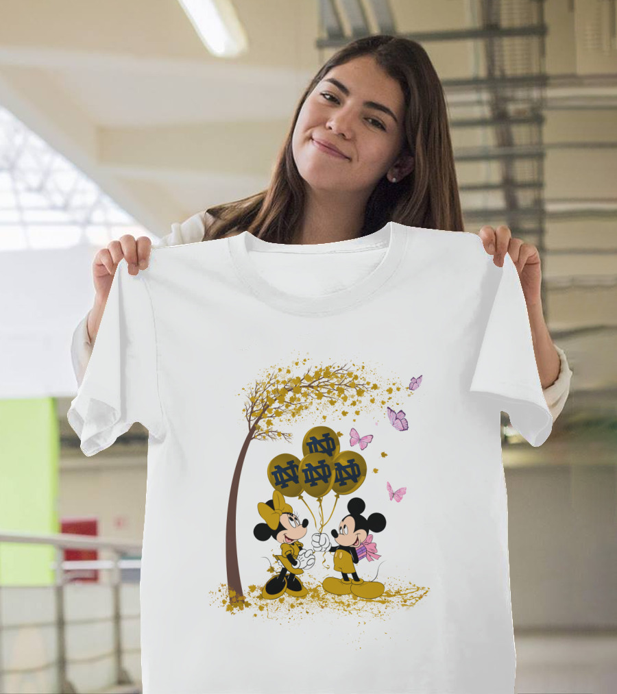 Ncaa Notre Dame Fighting Irish Minnie And Mickey Balloons T-Shirt