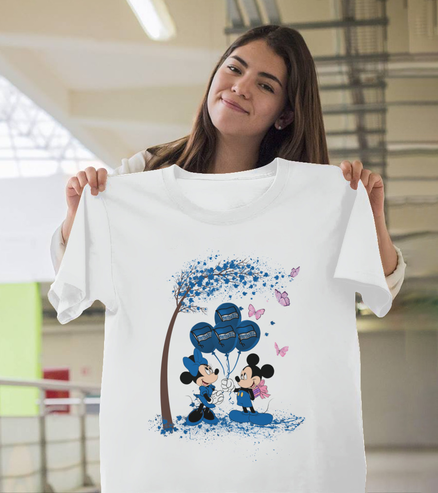 Hertha BSC Mickey And Minnie Tree Balloons Butterfly Scene T-Shirt